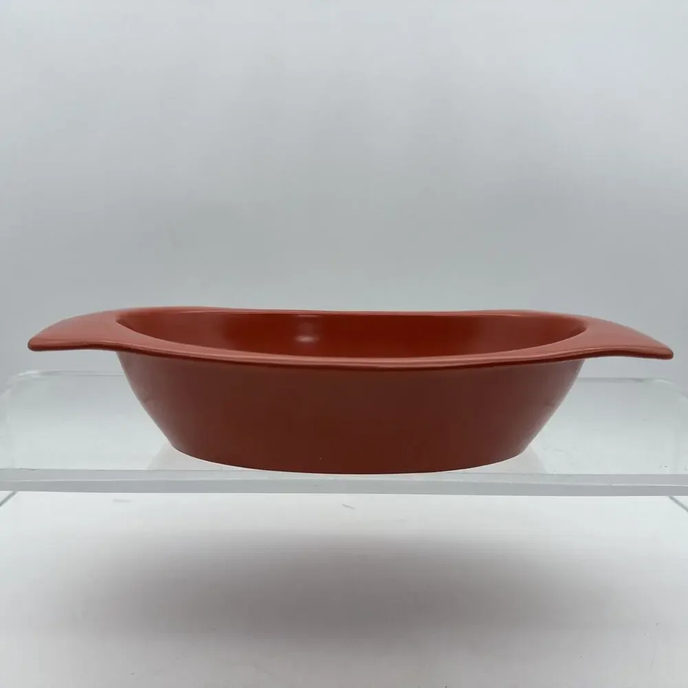Prolon Vintage Melamine Burnt Orange Oval Serving Bowls 11